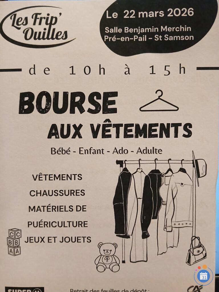 Image Bourse aux vêtements , jouets et puériculture Printemps été (photo 1)