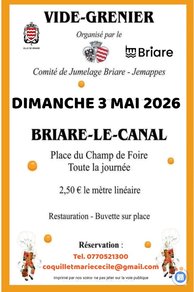 Image Vide grenier du comité de jumelage Briare-Mons-Jemappe (photo 1)