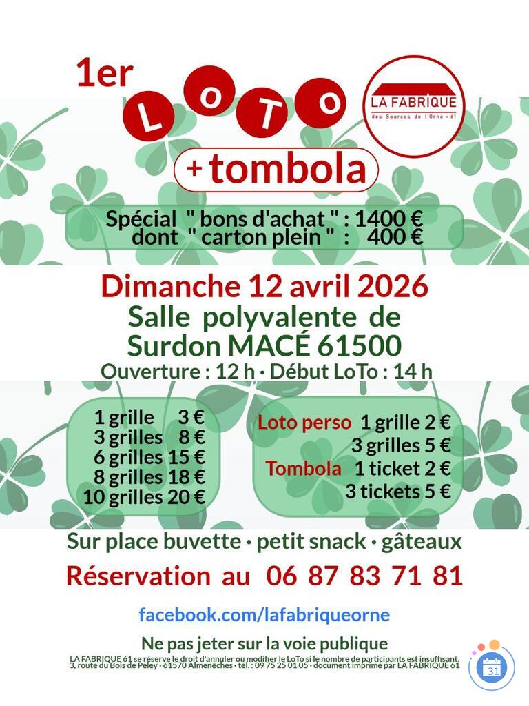 Image 1er LoTo et Tombola de La Fabrique 61 (photo 1)