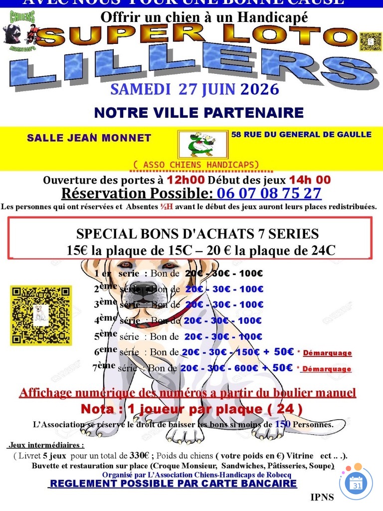 Image Loto ASSO chiens handicaps de ROBECQ (photo 1)