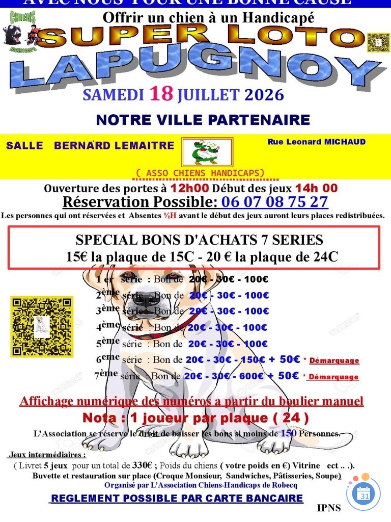 Image Loto ASSO chiens handicaps de ROBECQ (photo 1)