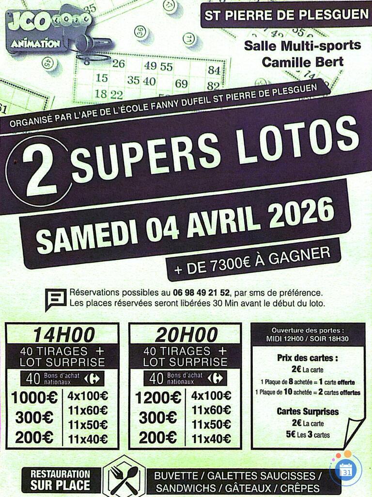 Image 2 Mégas lotos APE Fanny Dufeil St Pierre de Plesg avec JCO (photo 1)