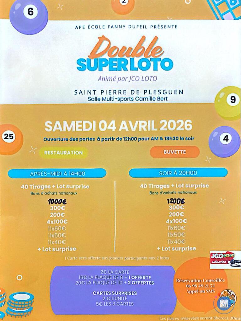 Image 2 Mégas lotos APE Fanny Dufeil St Pierre de Plesg avec JCO (photo 2)