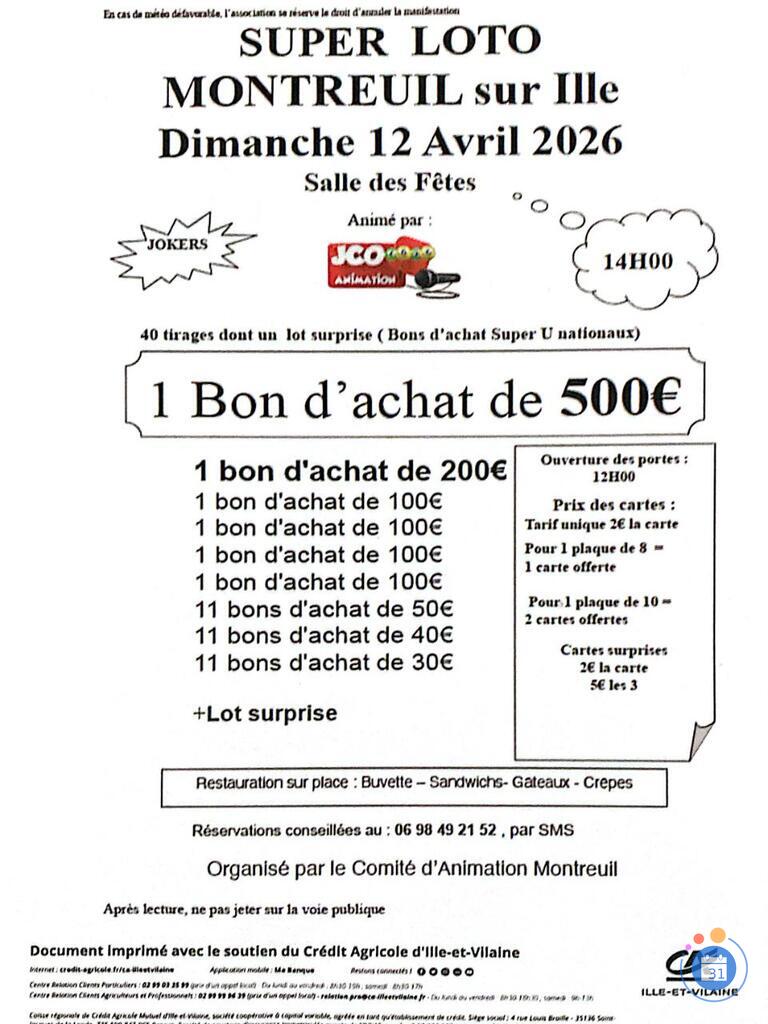 Image Super loto Comité d' animation Montreuil avec JCO (photo 1)