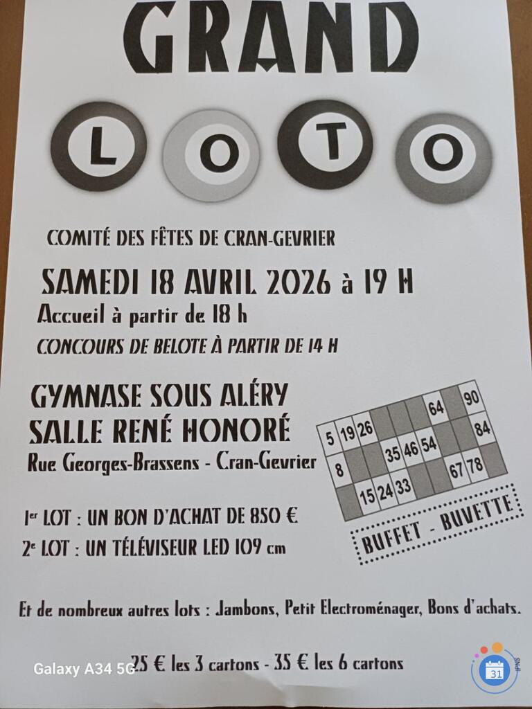 Image Grand loto du comité des fêtes de cran gevrier (photo 1)