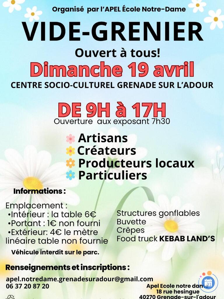 Image Vide grenier et marché des créateurs apel notre dame (photo 1)