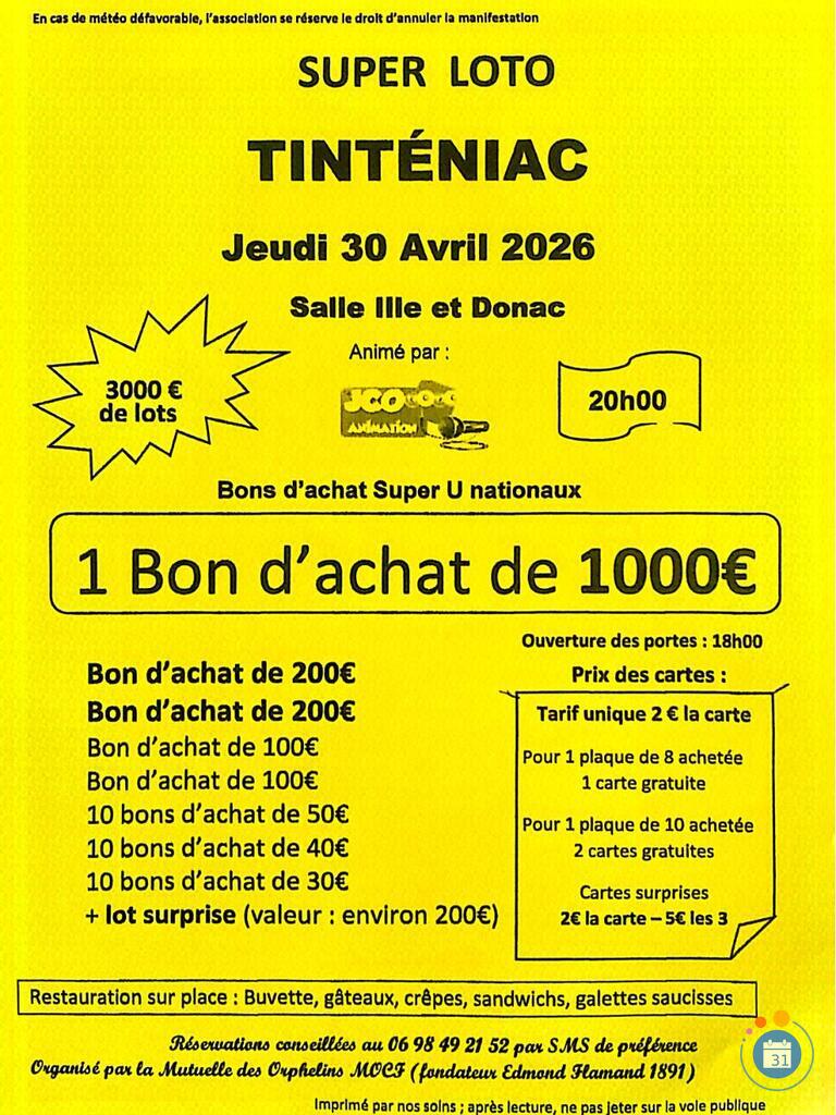 Image super loto MOCF Mutuelle des Orphelins avec JCO (photo 1)