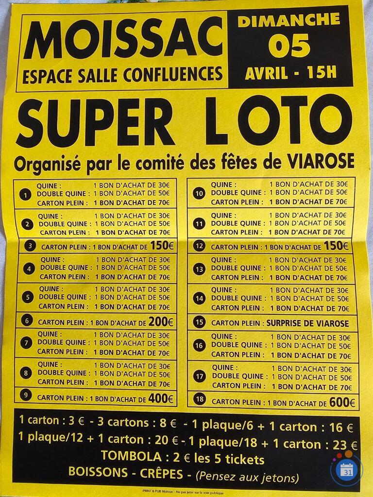 Image Loto du comité des fêtes de Viarose (photo 1)