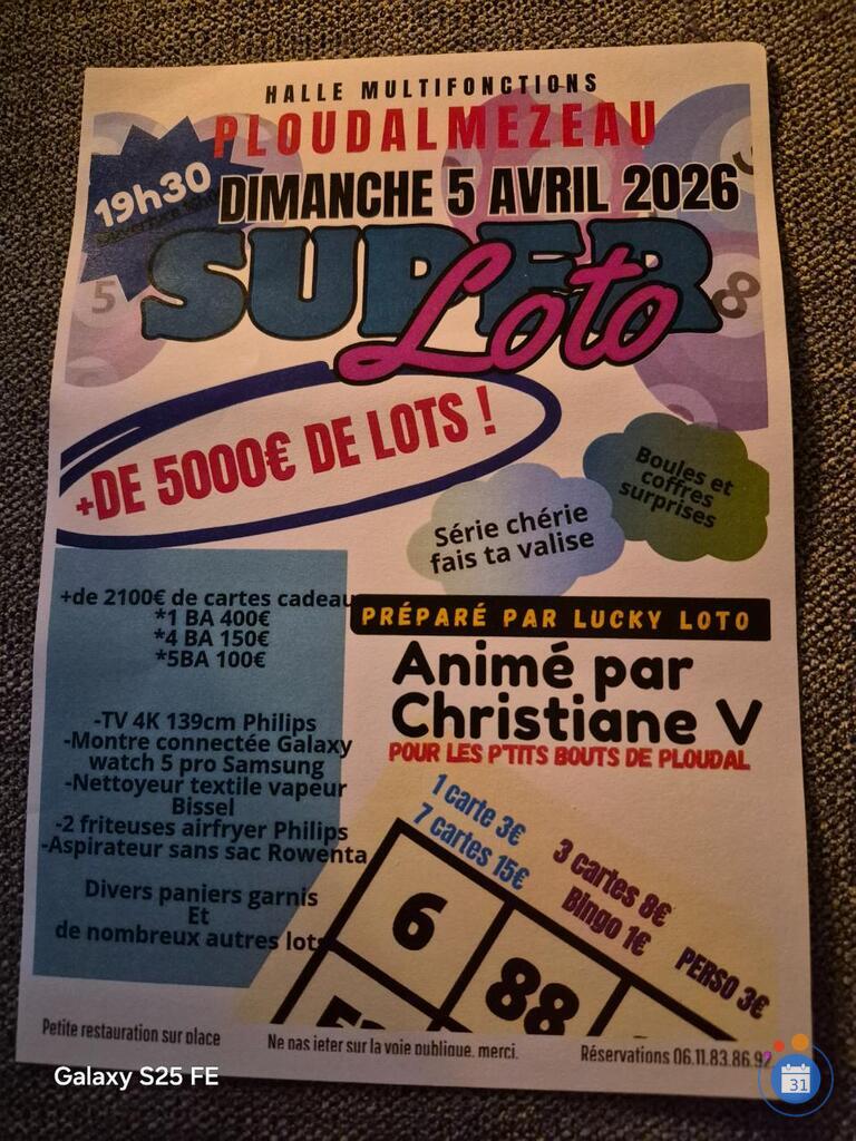 Image Super loto des p'tits bouts de Ploudalmezeau Par Lucky Loto (photo 1)