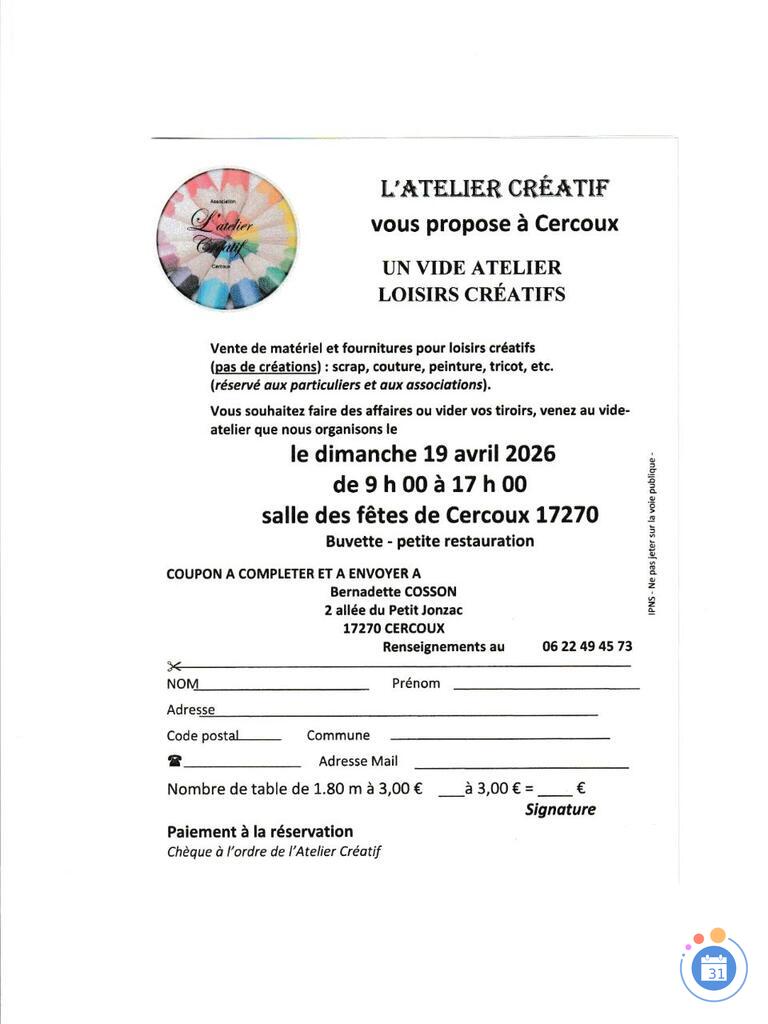 Image Vide atelier de loisirs creatifs (photo 1)