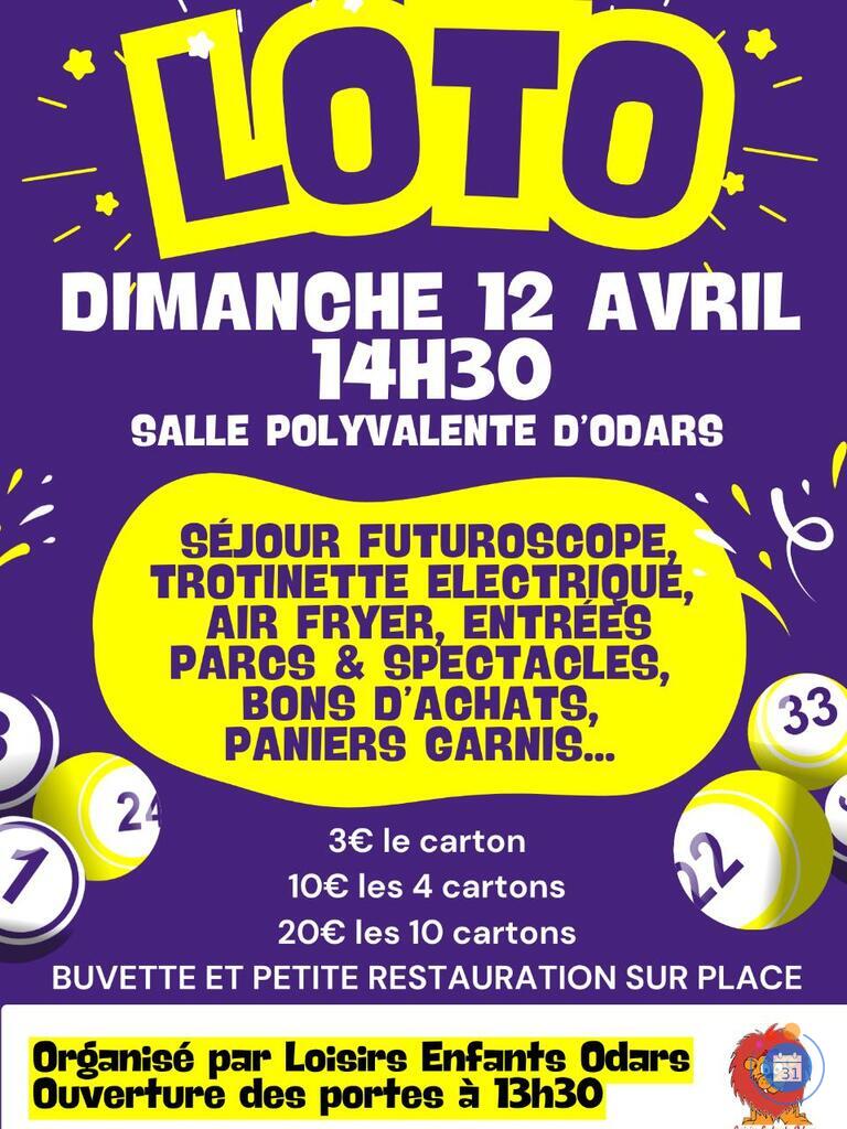 Image Super Loto ODARS - Dimanche 12 Avril 14h30 (photo 1)