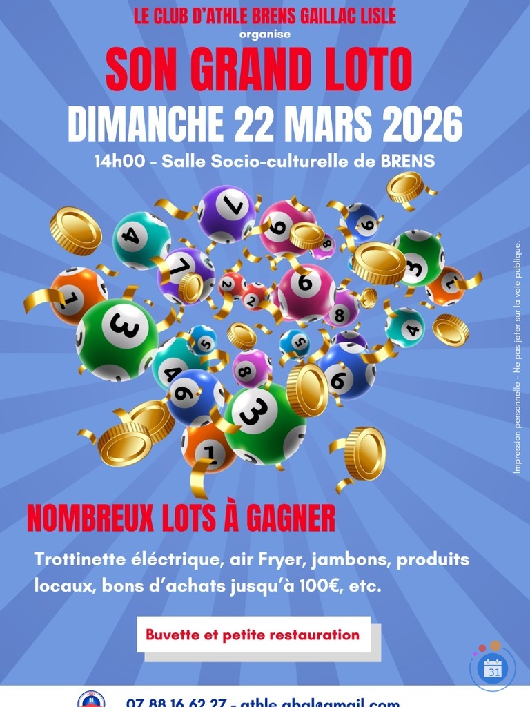 Image Grand loto du club d'Athlé Brens Gaillac Lisle (photo 1)