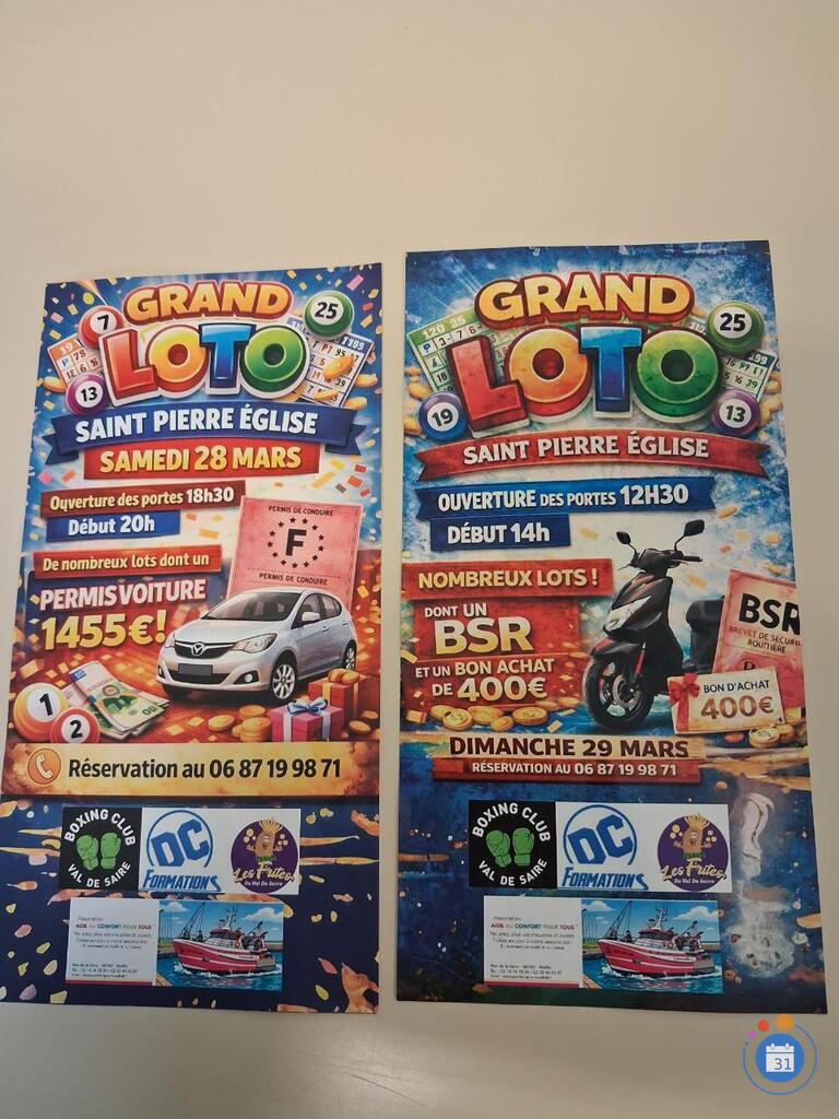 Image Deux loto: le samedi 28 mars 2025 et dimanche 29mars 2026 (photo 1)