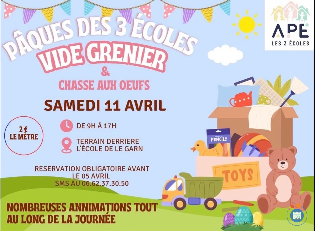 Image Vide grenier - Pâques des 3 écoles (photo 1)