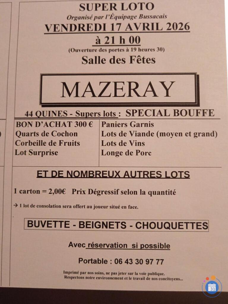 Image LOTO 'SPECIAL BOUFFE' Equipage Bussacais (photo 1)