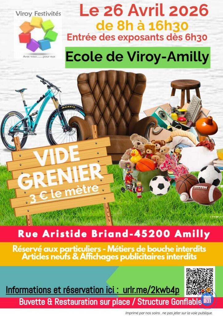 Image Vide Grenier Ecole de Viroy Amilly 26-04-26 (photo 1)