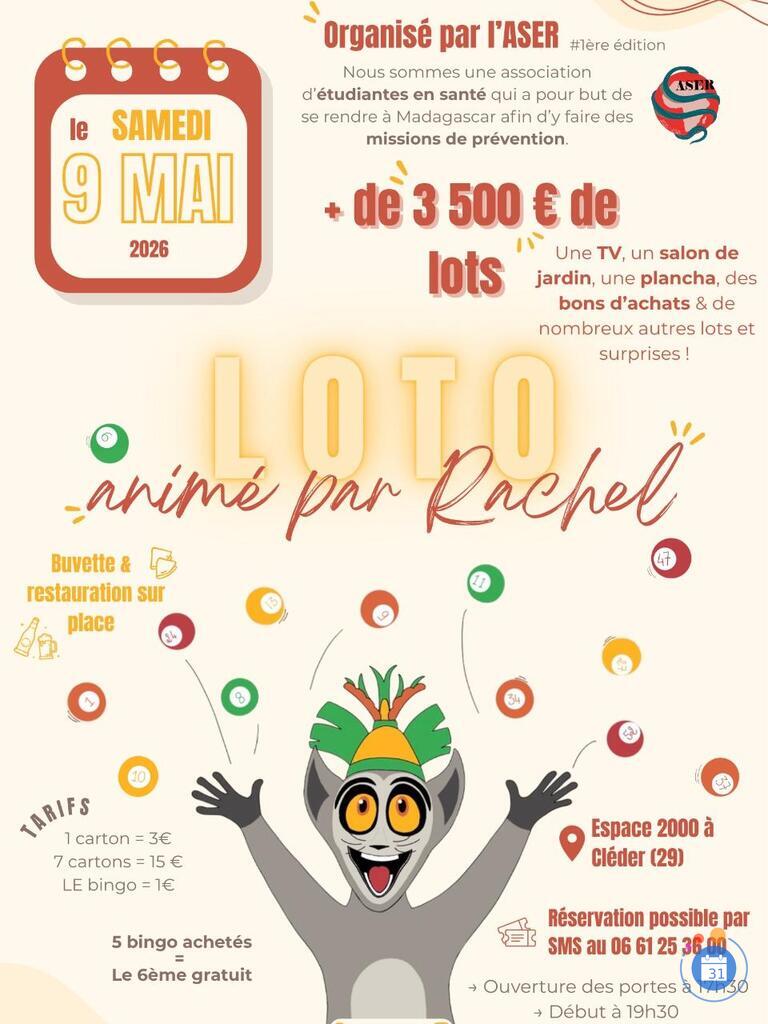 Image Loto Bingo de l'ASER, Animé par Rachel (photo 1)