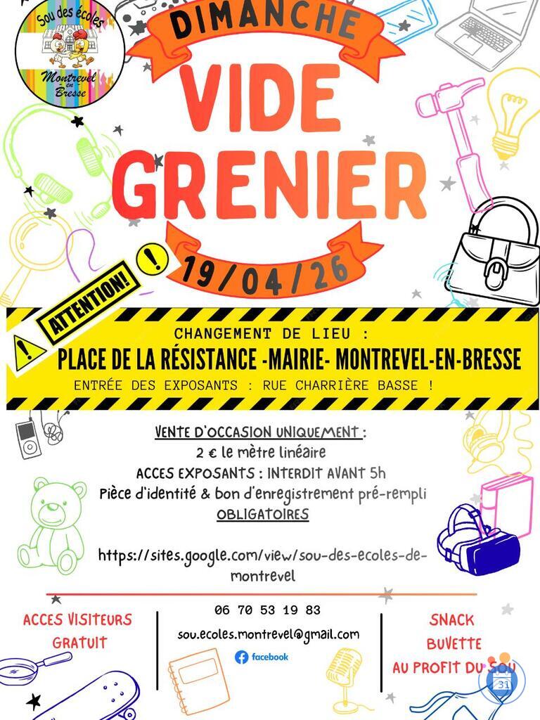 Image Vide-Grenier du Sou des écoles de Montrevel en Bresse (photo 1)