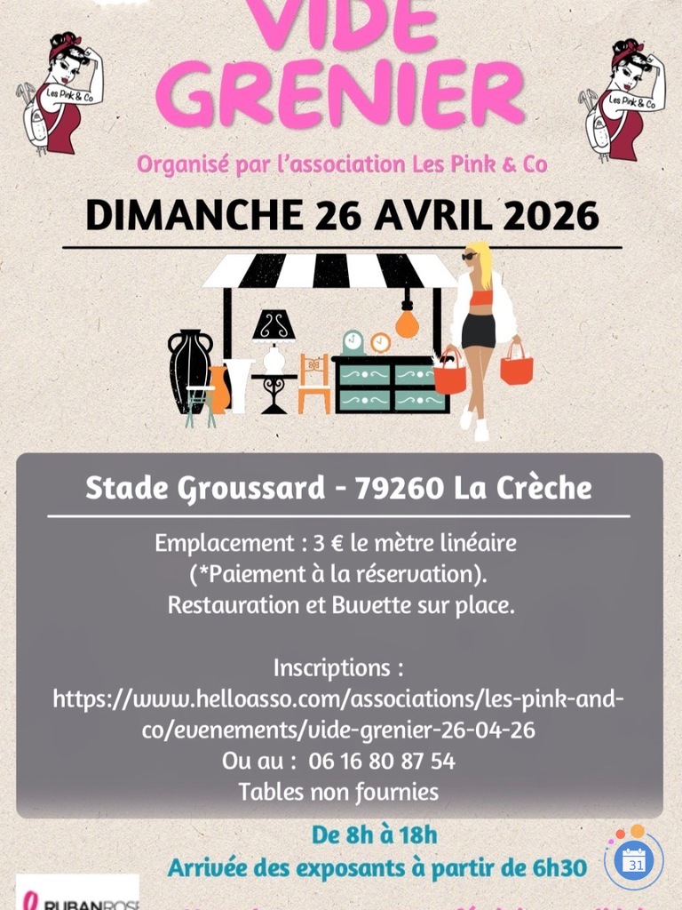 Image Vide grenier au stade GROUSSARD à la Crèche (photo 1)