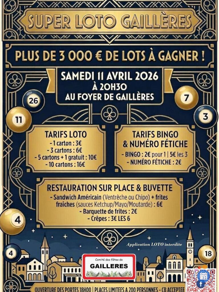 Image Super loto du comité des fêtes de gaillères (40) (photo 1)