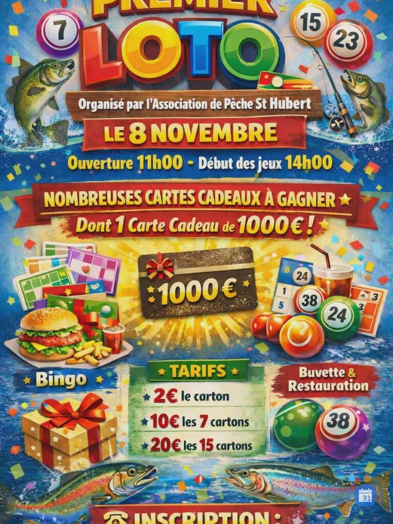 Image Premier loto de l'Association de Pêche SAINT HUBERT (photo 1)