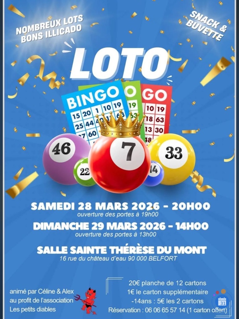 Image Loto bingo au profit de l’association des petits diables (photo 1)