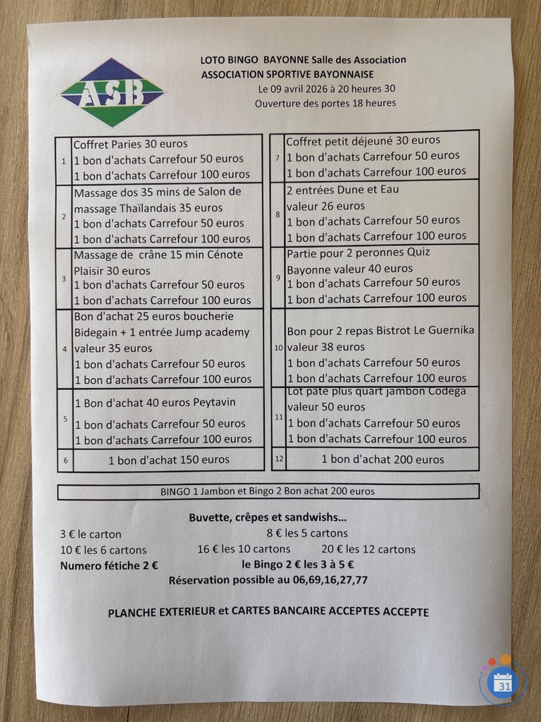 Image Loto du rugby ASB (photo 1)