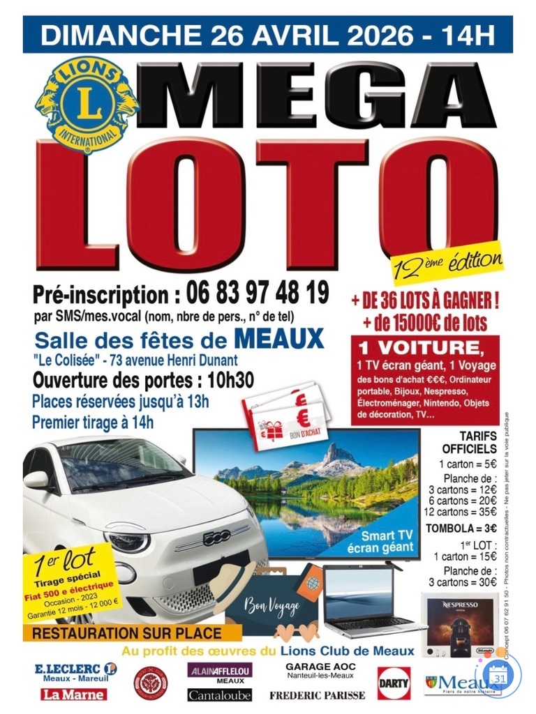 Image Mega loto du Lions CLub de Meaux (photo 1)