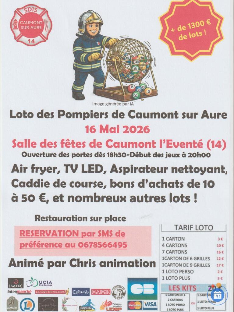 Image Loto des pompiers de caumont anime par chris animation (photo 1)