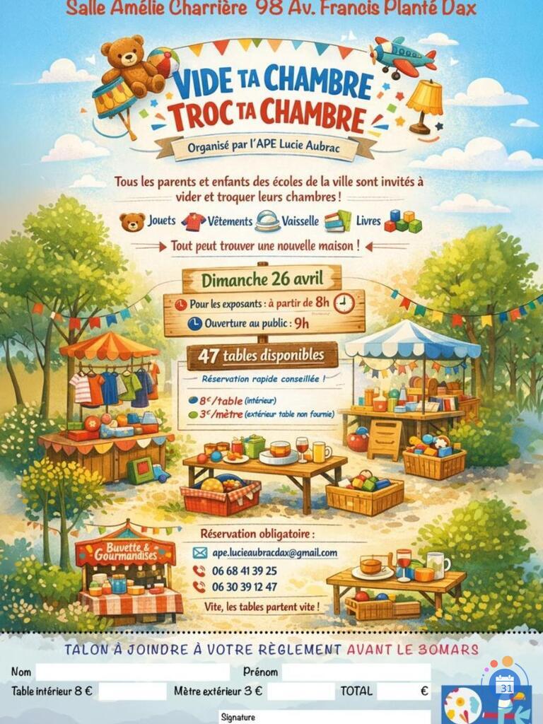 Image Vide ta chambre APE Lucie Aubrac (photo 1)