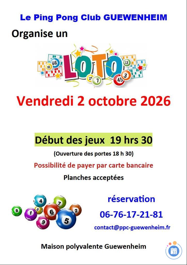 Image Super Loto du Ping Pong Club Guewenheim (photo 1)
