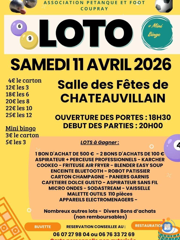 Image Super loto à chateauvillain le samedi 11 avril 2026 (photo 1)