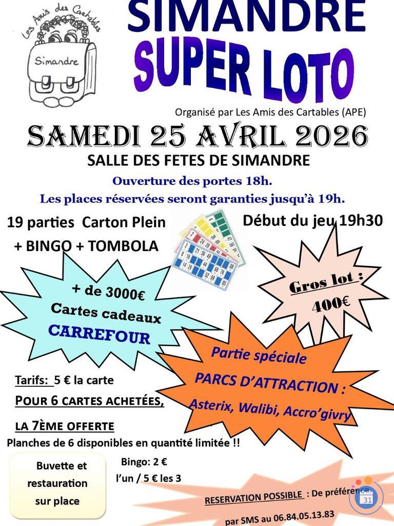 Image Super Loto de l'APE les Amis des Cartables (photo 1)