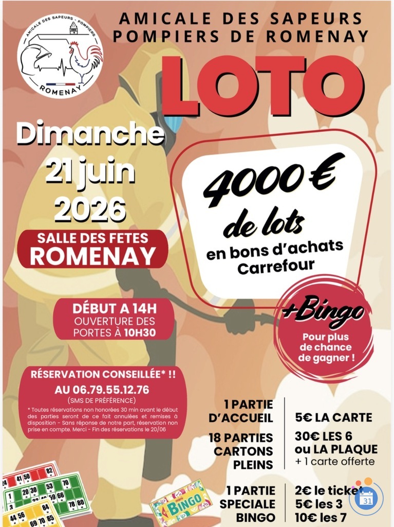 Image Loto pompier Romenay (photo 1)