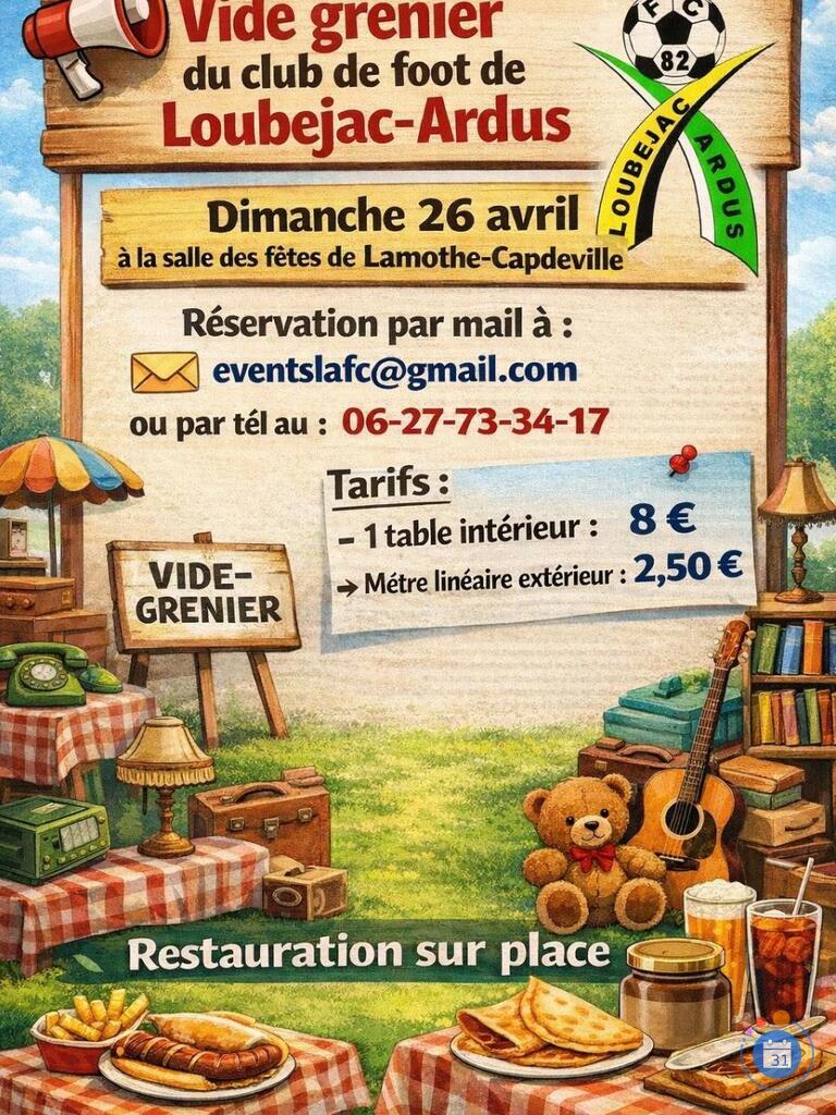 Image Vide Grenier Loubéjac Ardus FC 2026 (photo 1)